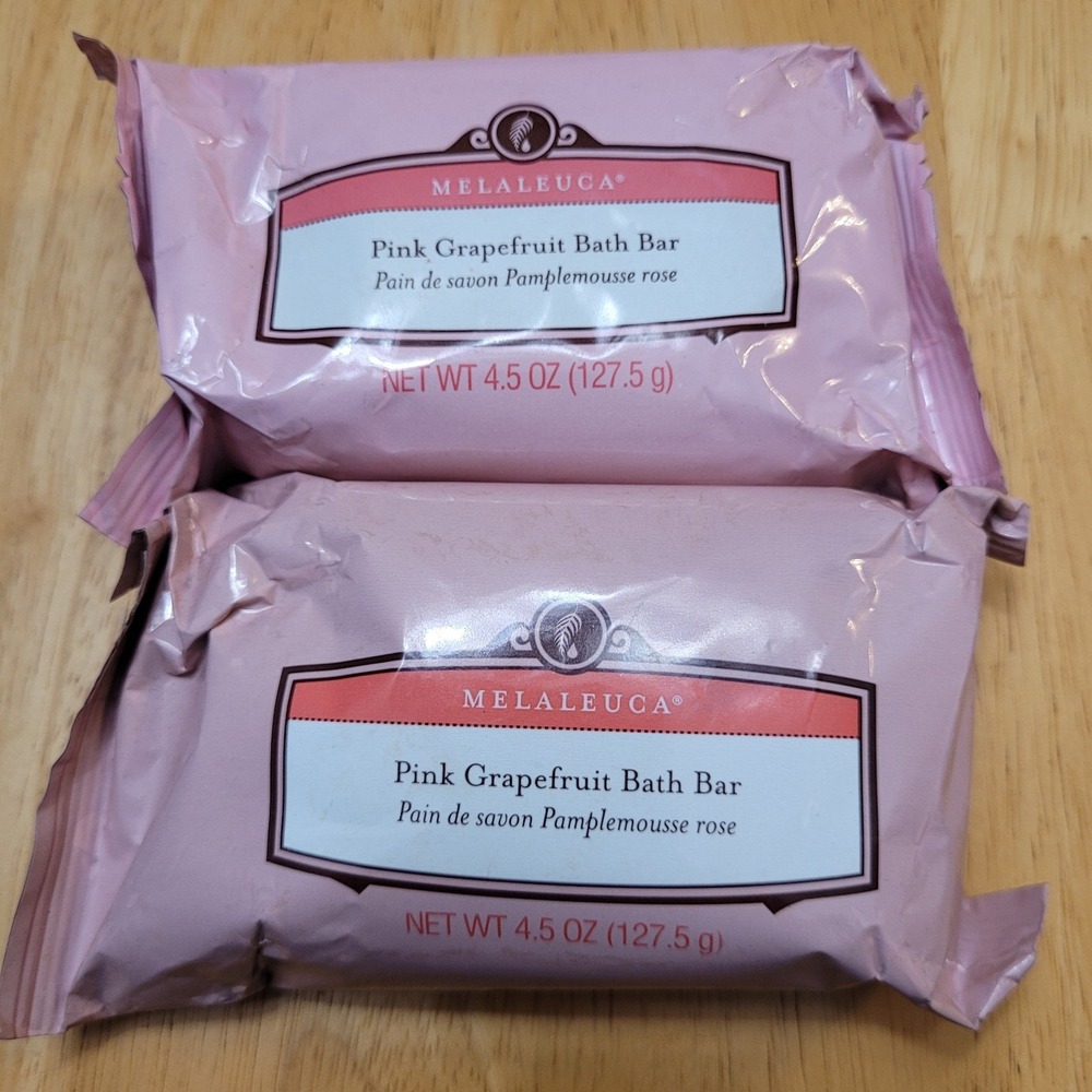 (2) Melaleuca Pink Grapefruit Bath Bar Body Soap - 4.5 oz.